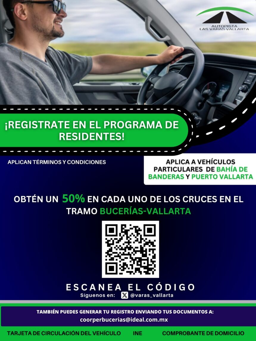 Autopista Vallarta-Bucerías a mitad de precio para locales