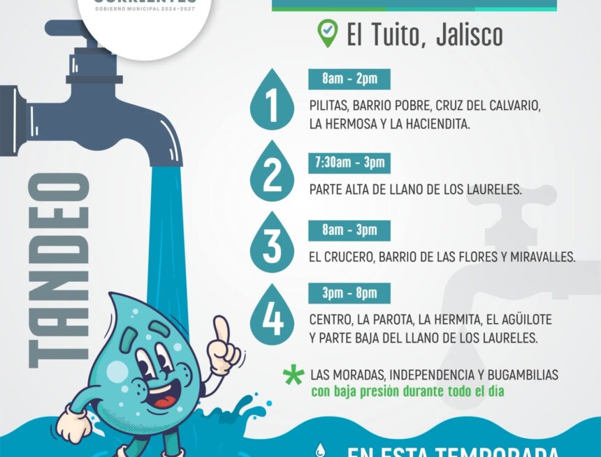Implementan tandeo de agua en El Tuito por temporada de estiaje
