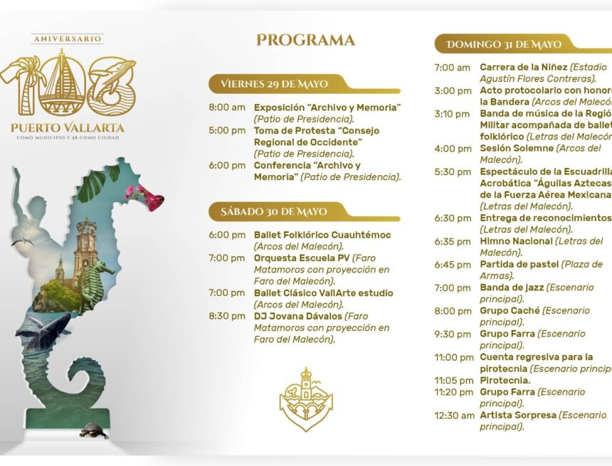 ¡Todo listo para celebrar el Aniversario 108 de Puerto Vallarta!