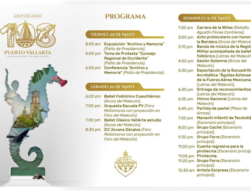 Listo Vallarta para festejos por su 108 aniversario como municipio y 58 como ciudad