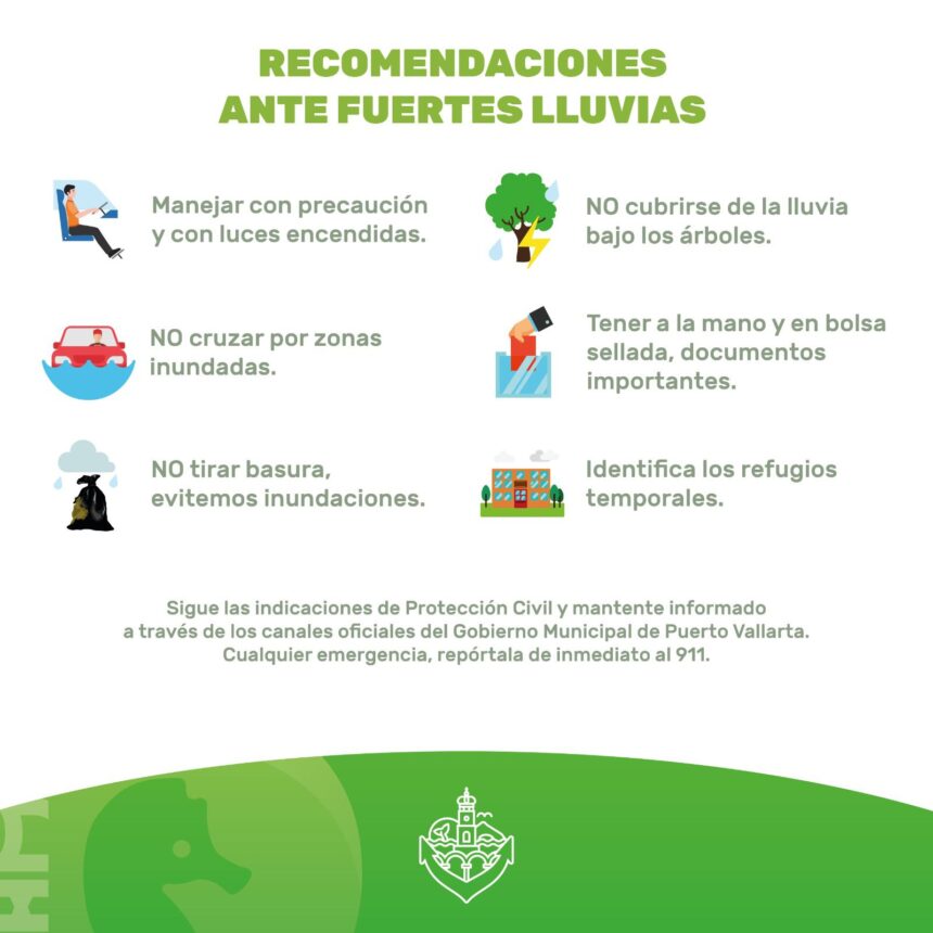 Llaman a extremar precauciones ante temporal de lluvias