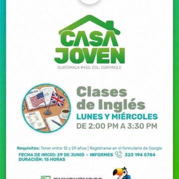 Juventudes Vallarta abre inscripciones para nuevas clases de inglés en Casa Joven