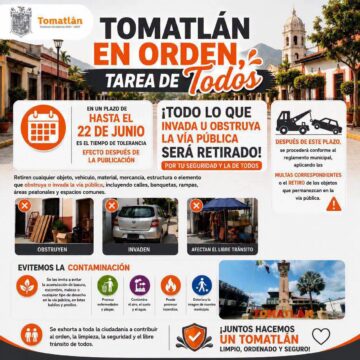 Arranca en Tomatlán ordenamiento y limpieza de espacios públicos