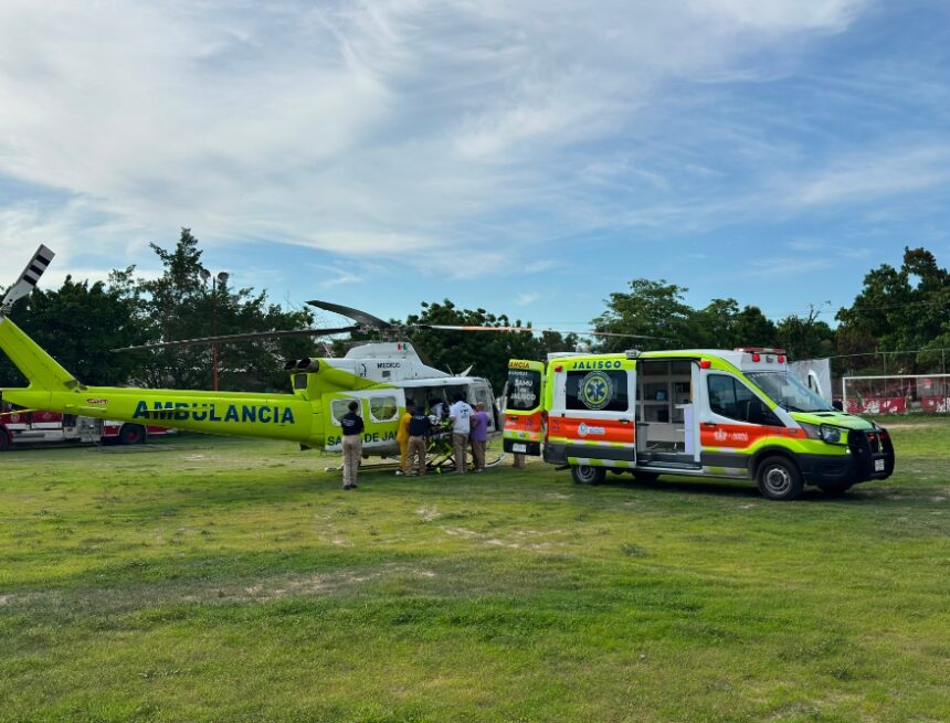 helicóptero-samu Trasladan en helicóptero a menor lesionado de Tomatlán al Hospital Civil de Guadalajara