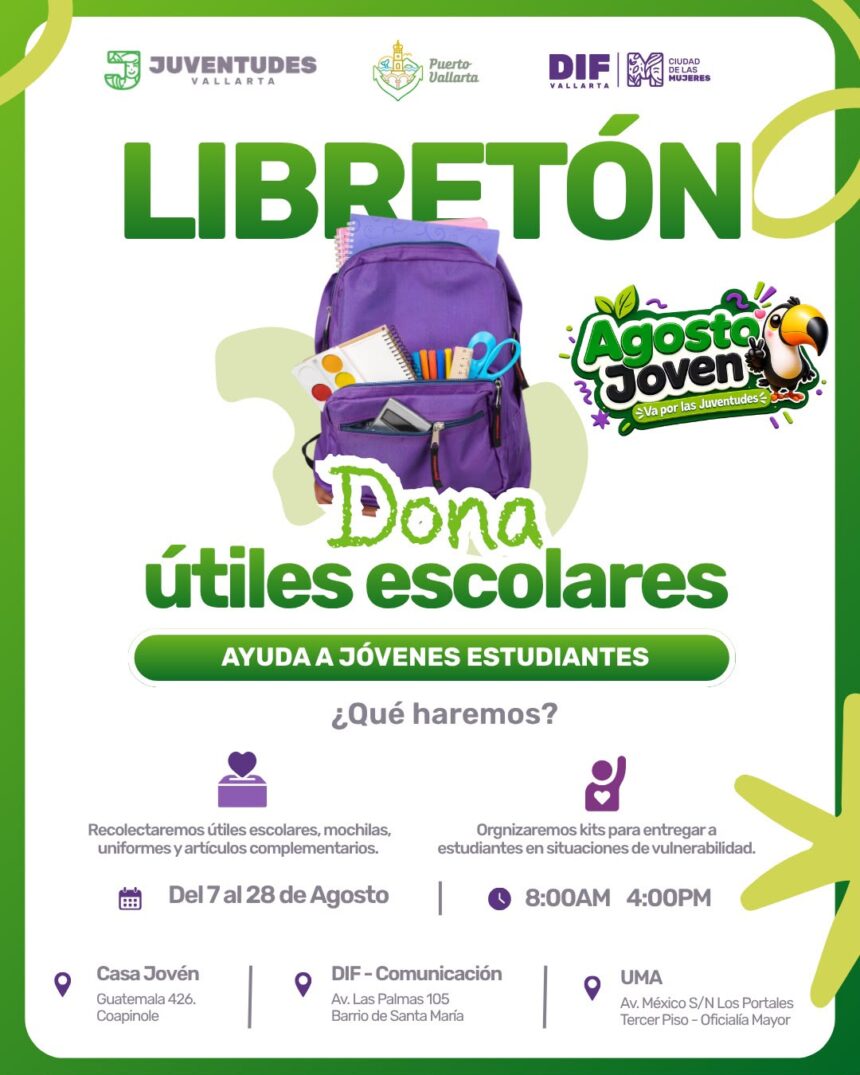 Súmate al “libretón” con la donación de útiles escolares