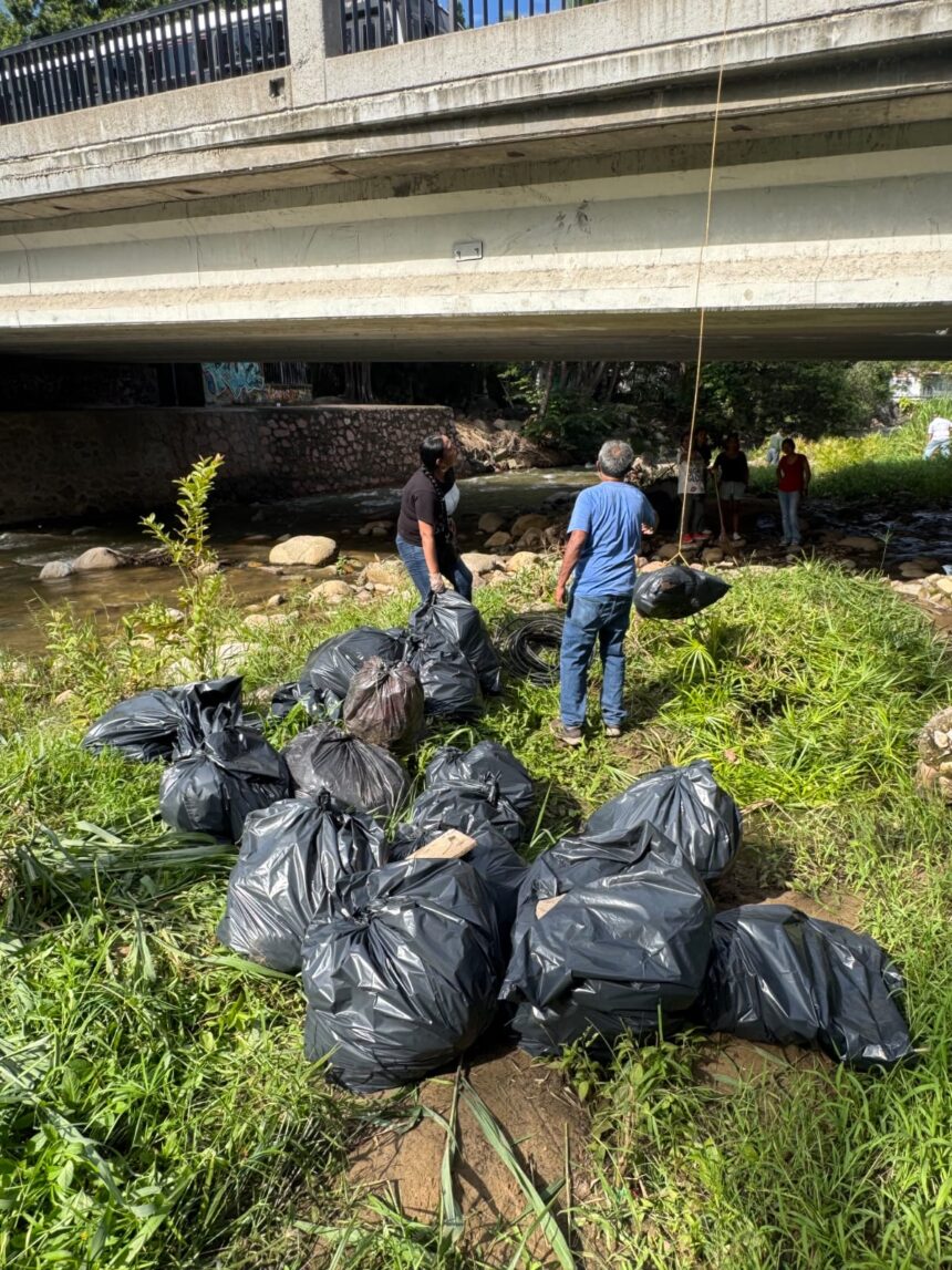 Retiran media tonelada de basura del río Cuale