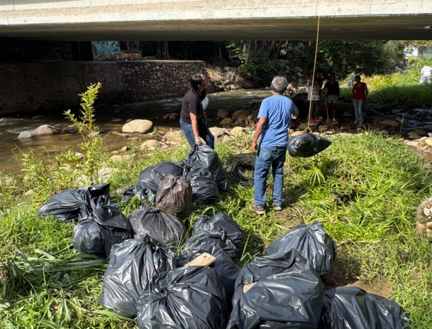 Retiran media tonelada de basura del río Cuale