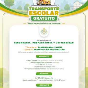 ¡Gobierno de Vallarta ofrecerá transporte gratis para estudiantes de comunidades rurales!