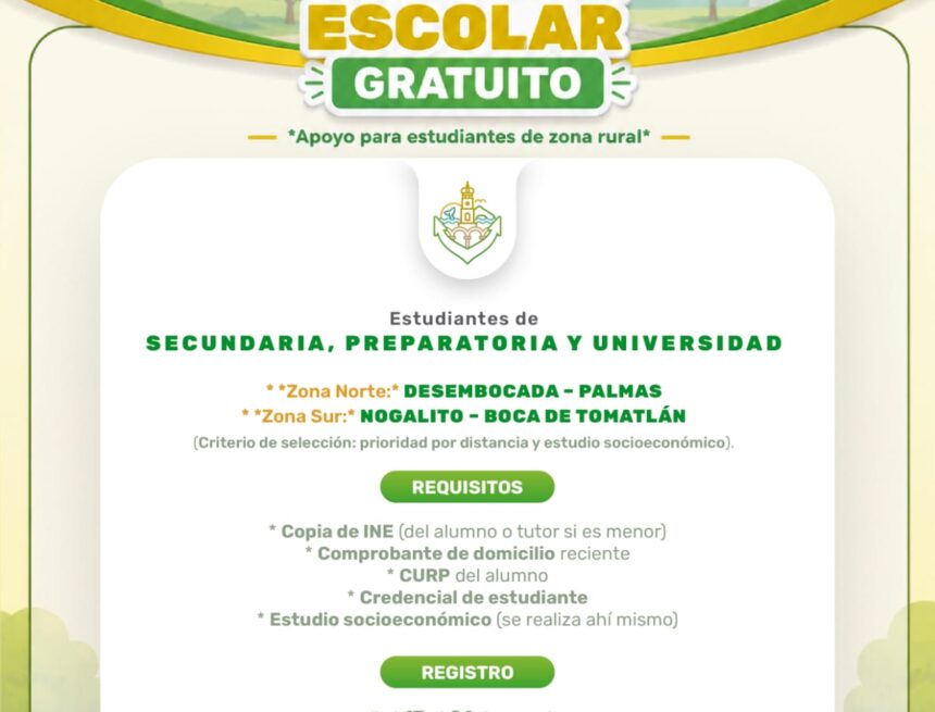 ¡Gobierno de Vallarta ofrecerá transporte gratis para estudiantes de comunidades rurales!