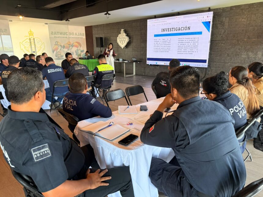 Capacitan a Policía Municipal en materia de investigación y revisión vehicular