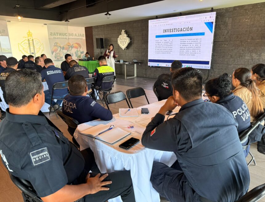 Capacitan a Policía Municipal en materia de investigación y revisión vehicular