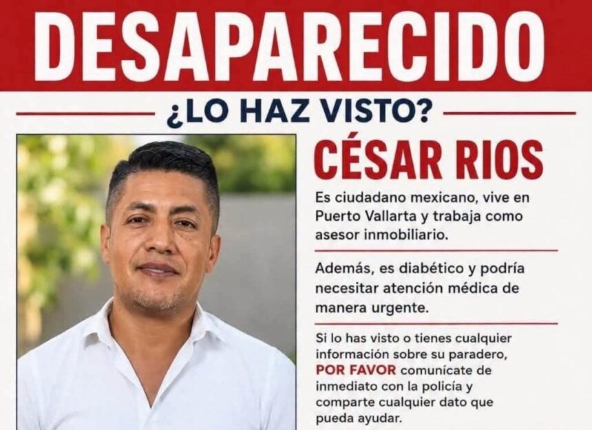 Fiscalía confirma hallazgo sin vida del asesor inmobiliario vallartense César Ríos
