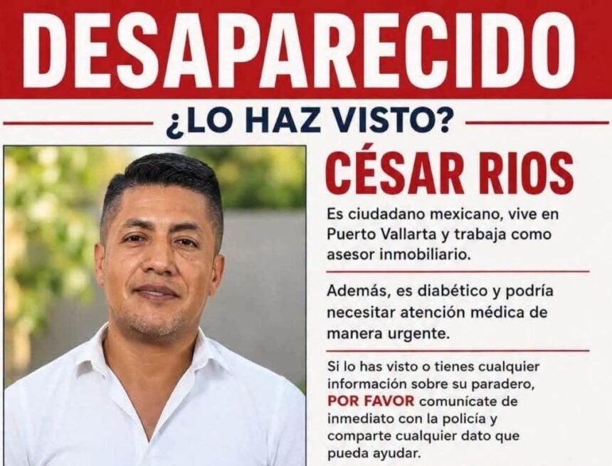 Fiscalía confirma hallazgo sin vida del asesor inmobiliario vallartense César Ríos