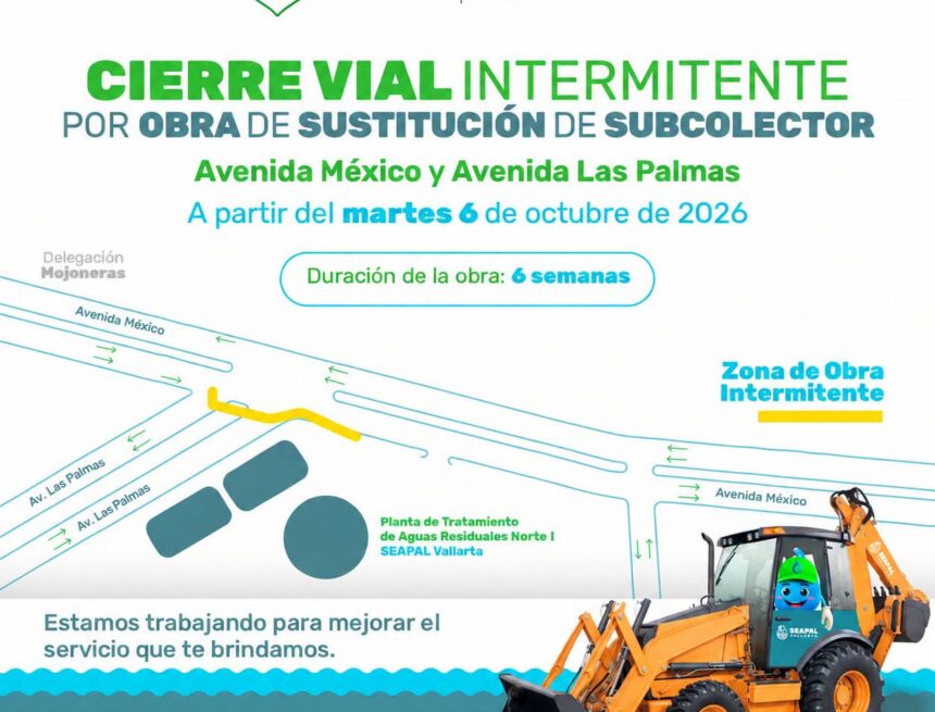 FB_IMG_1791400310810 Obra de subcolector en avenidas México y Las Palmas durará seis semanas